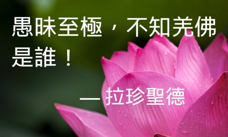 愚昧至極，不知羌佛是誰！