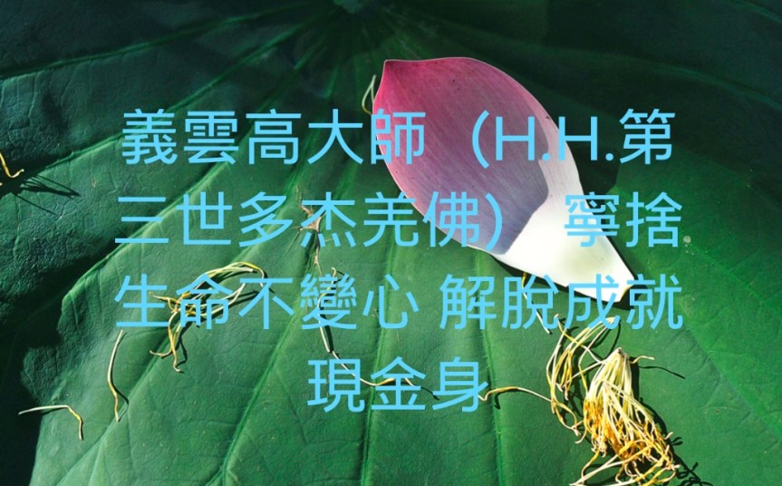 義雲高大師（H.H.第三世多杰羌佛）   寧捨生命不變心 解脫成就現金身