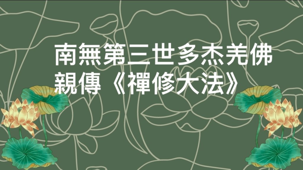 南無第三世多杰羌佛親傳《禪修大法》