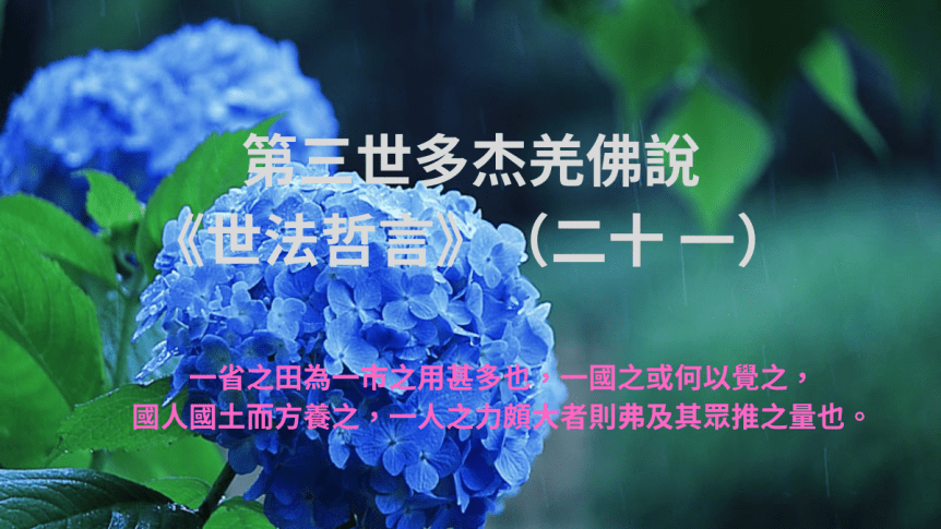 第三世多杰羌佛說《世法哲言》（二十一 ）