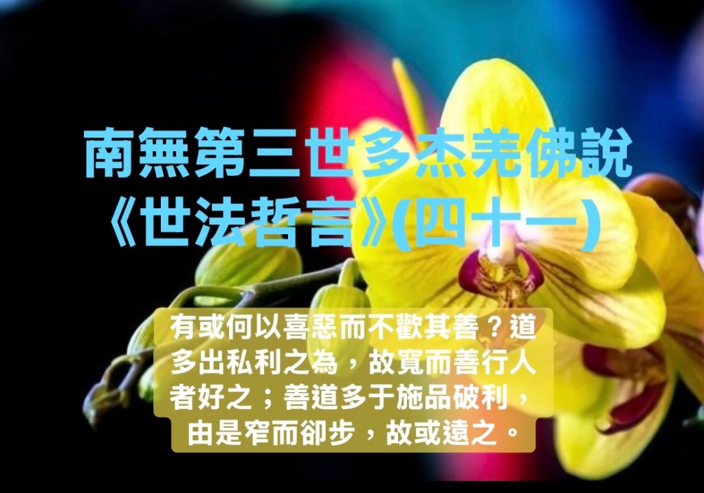 南無第三世多杰羌佛說《世法哲言》(四十一) 南無第三世多杰羌佛說《世法哲言》(四十一)
