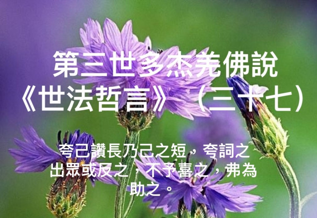 南無第三世多杰羌佛說《世法哲言》(三十七) 南無第三世多杰羌佛說《世法哲言》(三十七)