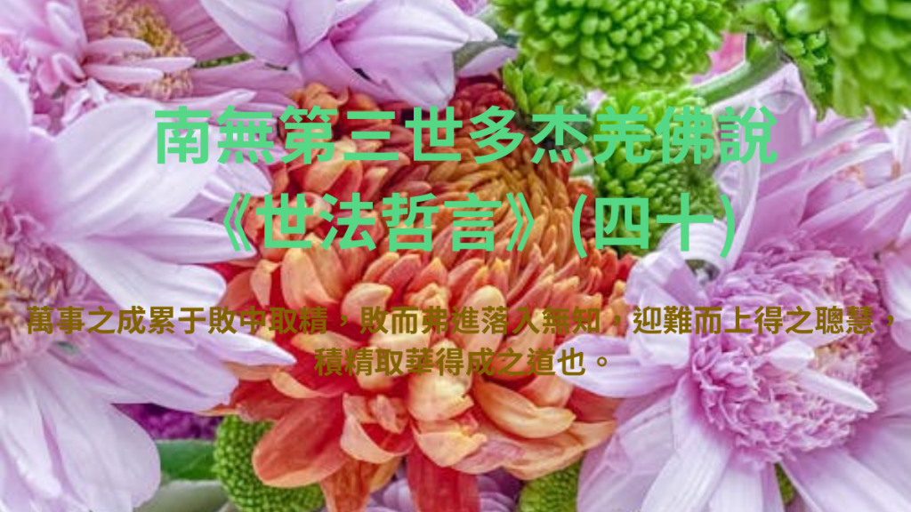 南無第三世多杰羌佛說《世法哲言》(四十) 南無第三世多杰羌佛說《世法哲言》(四十)