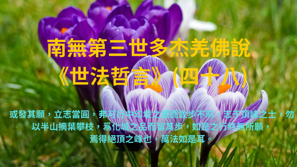 南無第三世多杰羌佛說《世法哲言》(四十八)